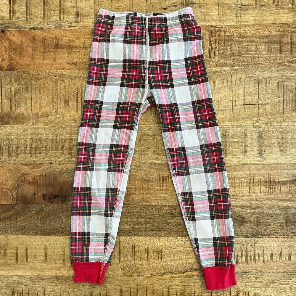 Hanna Andersson Christmas Tartan Plaid Pajamas Kids 6-7 Organic‎ Cotton